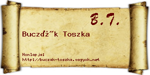 Buczák Toszka névjegykártya